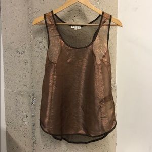 Sheer metallic tank